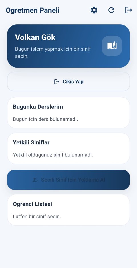 Teacher panel of the attendance workflow on a phone screen